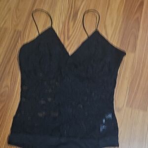 Guess Black Lace Camisole Top